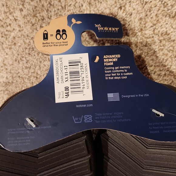 isotoner|memory foam slippers|extra large 11-12 - Picture 4 of 4